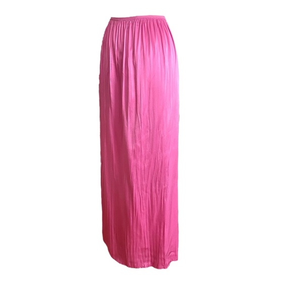 VINCE Rose Pink Pleated Column Skirt Lightweight Resort Wear Boho Chic Large - Picture 5 of 14